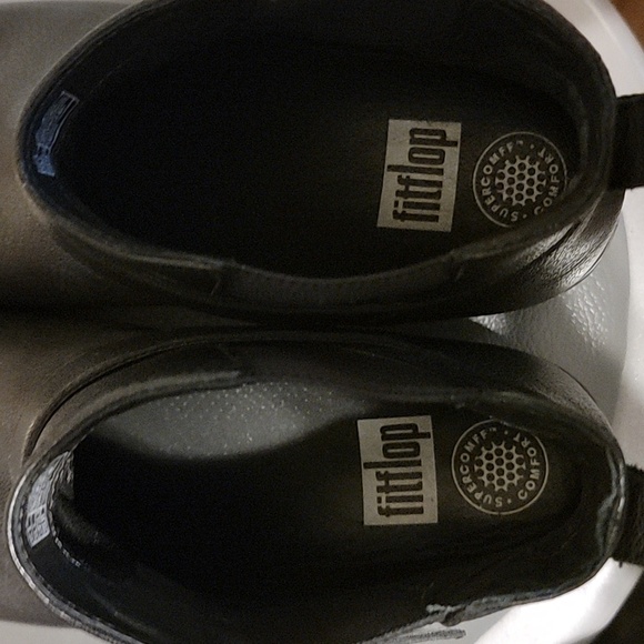 FITFLOP WOMENS SUPERBUCKLE CHELSEA BLACK LEATHER BOOTIES BNIB - Picture 6 of 7